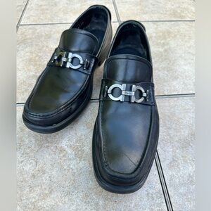 Salvatore Ferragamo Men's Black Leather Loafers